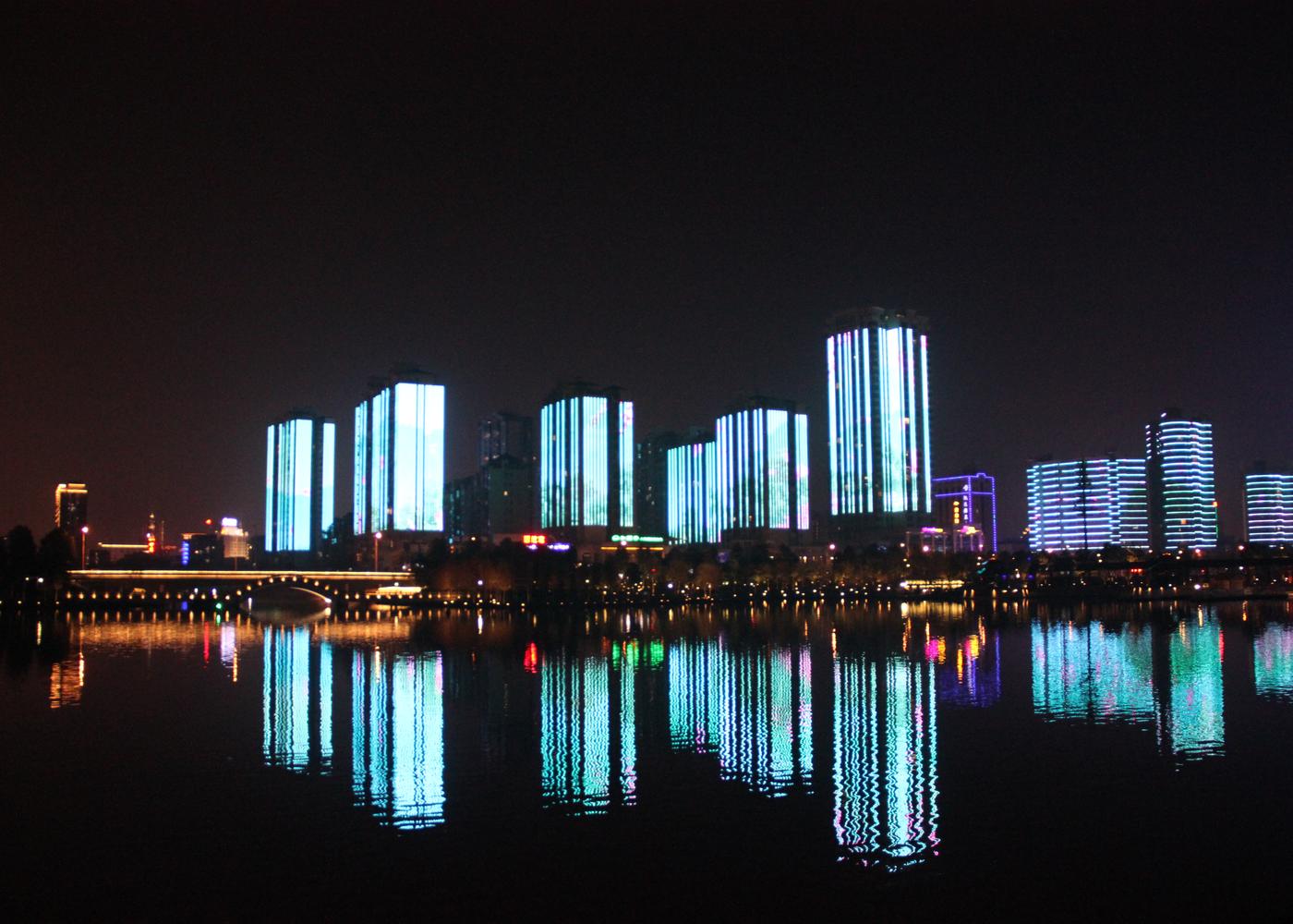 湖南常德白馬湖公園夜景亮化工程